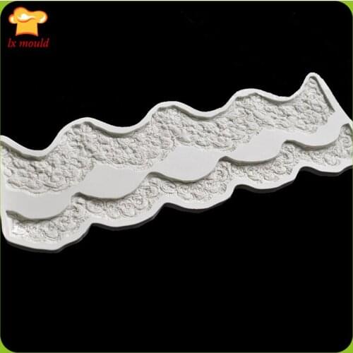 Custom cake decorating tools Big cake surrounding edge Bud silk texture candy mold Double flower bud mold