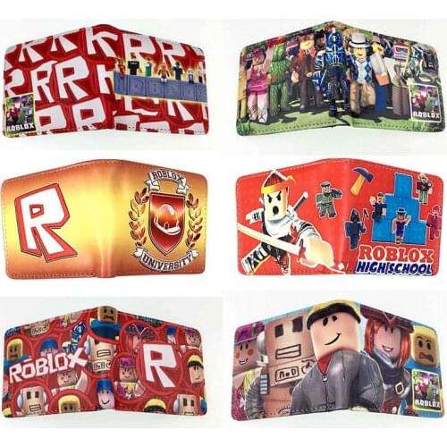 PU Wallet Robloxing Purse Mens Bifold Photo Card Holder Boys Girls Teenager Leather Cosplay Casual Purses