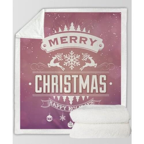 Fashion Warm Blanket Christmas Adult Children 3D Digital Printing Cotton Velvet Thick Blanket 130*150 cm 150*200 cm