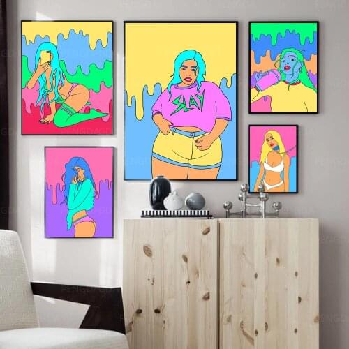 Modular Hd Prints Colorful Sexy Woman Canvas Painting Wall Art Abstract Poster Home Decor For Living Room No Framework Pictures