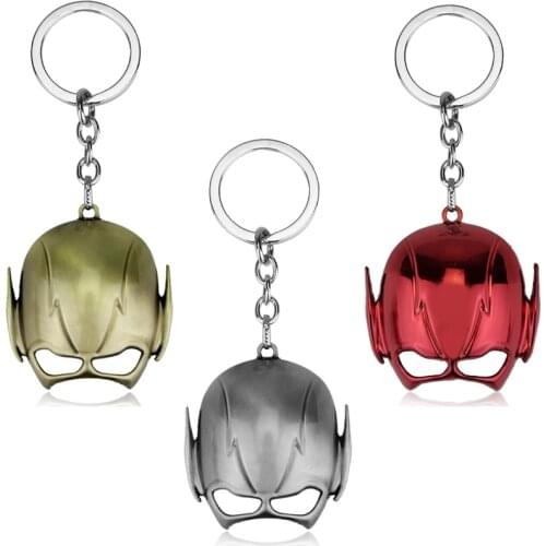 MQCHUN 3 Colors Fashion Movie The Flash Series Keyring Alloy Mask Keychain Pendant Key Rings For Gift Chaveiro Key Chain-50