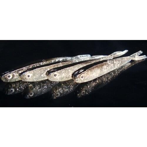 5Pcs/lot Easy Shiner Soft Fishing Lure 7.5cm -10cm 2.4g -3.7g Artificial Soft Bait Silicone Double Colors Carp Artificial Bait