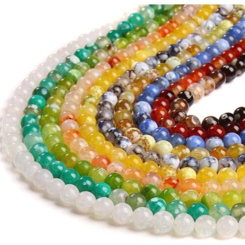 Natural Dragon Veins Agat Polished 6 MM 8 MM 10 MM Yellow Stripe Agat Stone Beads Loose Spacer Strand Bead For DIY Making Jewelr