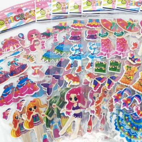 3D Puffy Stickers Girl Bubble Sticker Funny Scrapbook Book Cartoon Sticker Diary Girls Kid Toy For Children Laptop Stickers Gift