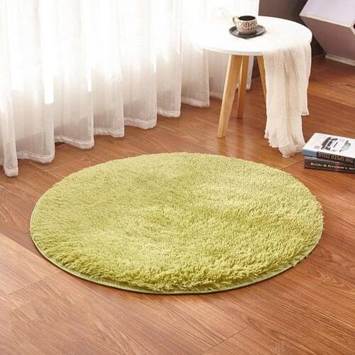 Solid Color Home Carpets Round Soft Fluffy Carpet For living Room Rugs Kids Bedroom Plush Shaggy Yoga Mats Floor Doormats