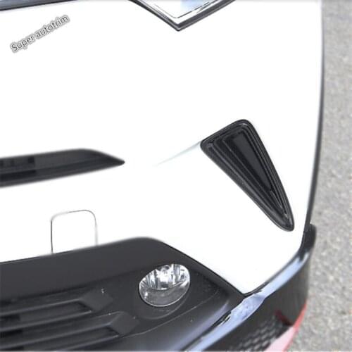 Lapetus Front Fog Lights Lamp Grille Grill Fender Cover Trim Bright Carbon Fiber ABS Fit For Toyota C-HR CHR 2016 2017 2018 2019
