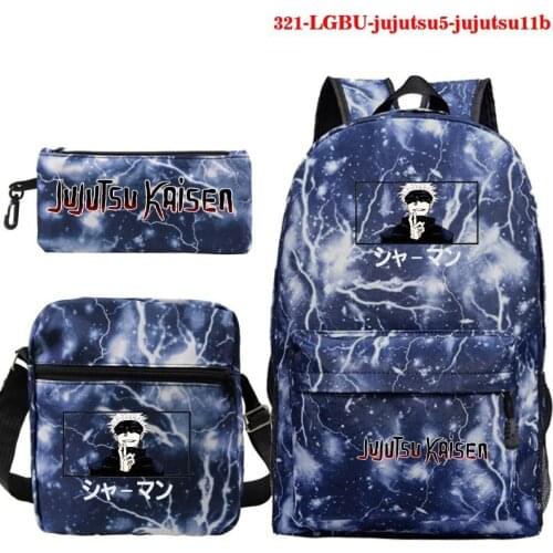 Hot sale Jujutsu Kaisen Backpacks Students 3pcs/set School Bag Boy Girl Book Bag Teens Travel Bag Mens Bag Women Mochila