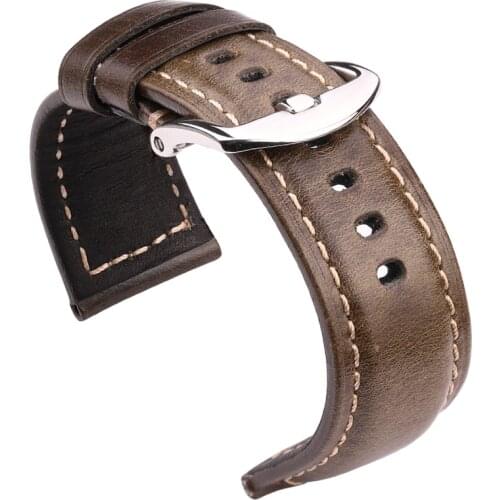 Smooth Cowhide Watchband 20mm 22mm 24mm 26mm Women Men 4colors Genuin Leather Watch Strap Belt With Polished Screw In Buckle