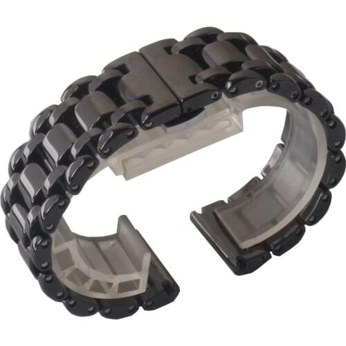 White Black Watchbands Pure Ceramic Watch strap bracelets Accessories Replacement new watch bands 16mm 21mm For mens Wristwatch