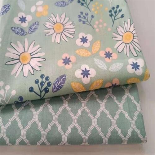 Flower Printed Kids Twill Cotton Fabric,Cotton Patchwork Cloth,DIY Sewing Quilting Fat Quarters Material For Baby&Child
