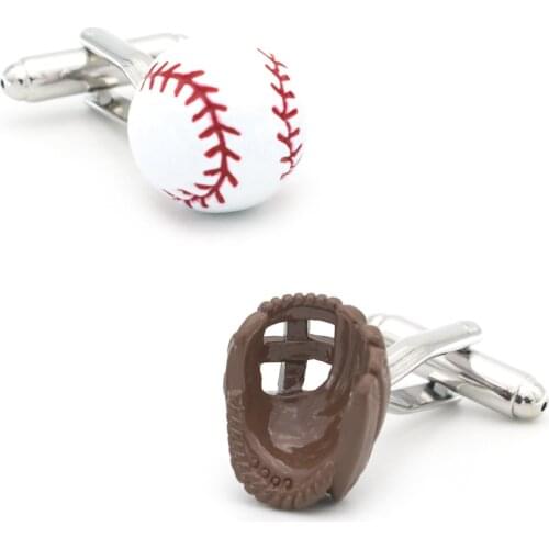 Sports Series Baseball Baseball Gloves Cufflinks Fashion Casual Mens French Shirts Cuff Links Novelty Personality