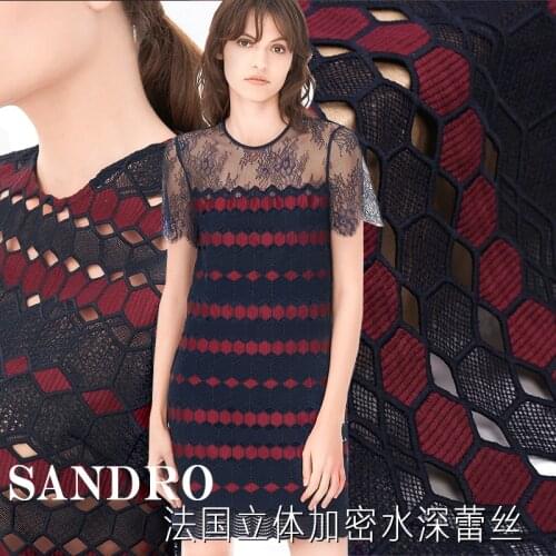 Stereo encryption water soluble lace fabric Aurora embroidery fabric senior dress lace fabric polyester fabric lace cloth