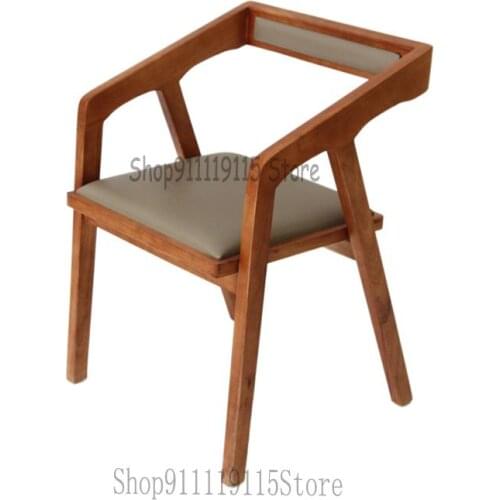 Customized Solid Wood Back Chair Light Luxury Nordic Dining Chair Modern Simple Home Office Study Conference Negotiation Single