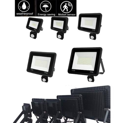 LED FloodLight Reflector Spotlight outdoor Exterior Lighting optional pir motion sensor Waterproof Buitenlamp Lamp Detector Wall