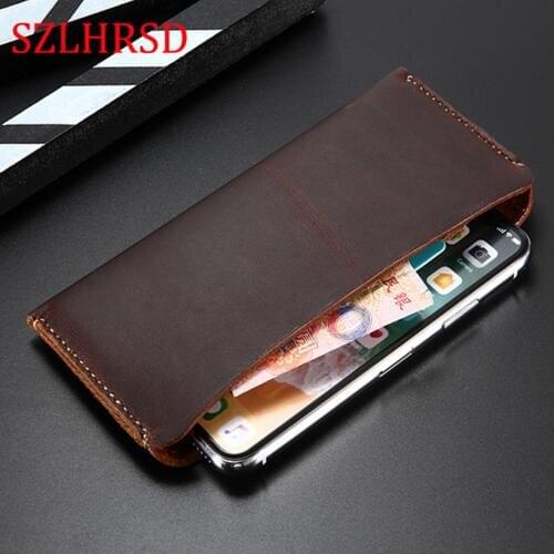 SZLHRSD Genuine Leather Wallet Case For Xiaomi Pocophone F1 For Mi Max 3 Pro Mix 2S Redmi 3S Note 3 Pro A1 A2 5S Pouch Cases bag