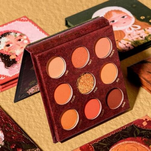 NaNa Sweet Language 9 Colors Eye Shadow Palette Pearlescent Matte Flashing Powder Sequins Oil Painting Eyeshadow