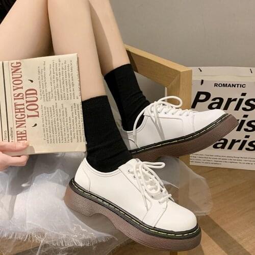White student uniform shoes Female Big Head Student Soft Brock Retro British College Shoes Women Thick Bottom Oxfords mary jane