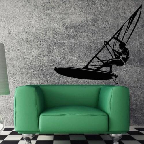 Vinyl Decal Windsurfing Wind Surfing Water Extreme Sport Unique Wall Decor A13-100
