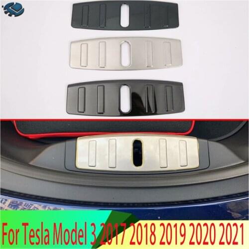 For Tesla Model 3 2017 2018 2019 Stainless Steel External Front Model Boot Trunk Cover Plate Trim
