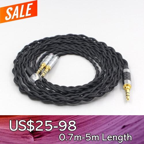 LN007442 Pure 99% Silver Inside Headphone Nylon Cable For Beyerdynamic T1 T5P II AMIRON HOME Denon AH-D600 AH-D7100 Earphone