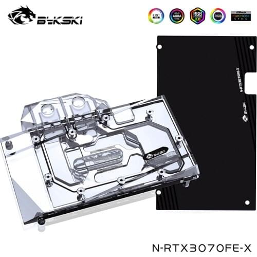 Bykski GPU Water Block For NVIDIA Founders Geforce RTX 3070/3060 Ti Graphics Card ,VGA Watercooler,N-RTX3070FE-X