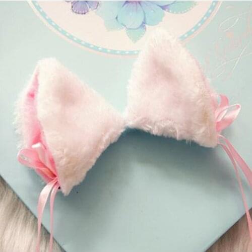 Cosplay Kitten Neko Cat Ears With Little Bell Hair Clip Japanese Lolita Mail Cute Headwear Sweet Girls Cat Ears Kawaii Clip