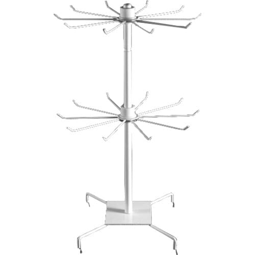 Iron Jewelry Organizer Adjustable Cosmetic Product Shelves Rotating Necklace Holder Hats Bags Scarf Retail Store Display Stand