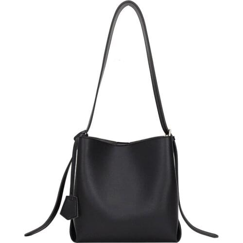 Female Travel Lady Fashion Branded Small Pu Leather Bucket Bags for Women 2021 Winter Solid Color Shoulder Handbags