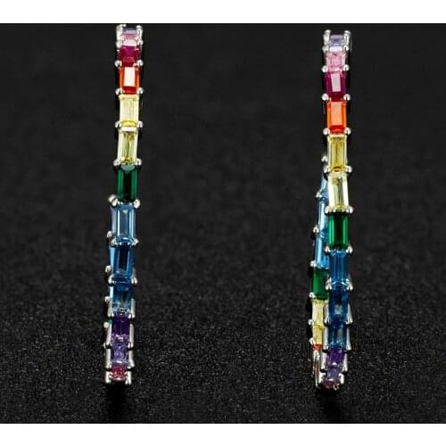 Zlxgirl AAA cubic zircon womens wedding stud earrings jewelry gold and rhodium silver plated women bridal ears earing brincos