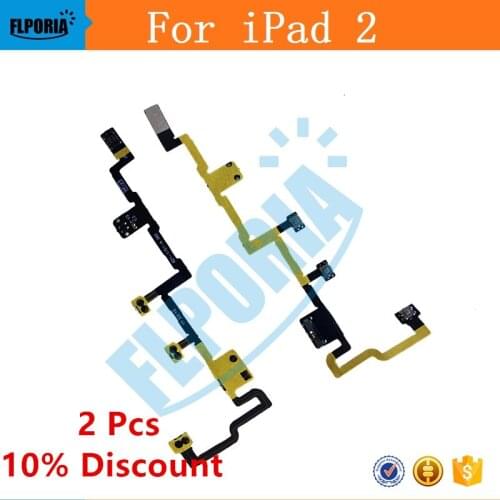 2 Pcs For iPad 2 2nd gen (Ordinary Version ) NEW Power on/off Switch Button Volume Control Power Flex Cable For Apple iPad 2