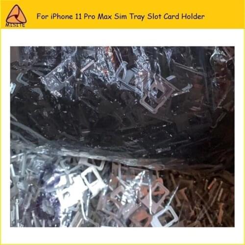 25Pcs/Lot Original New Phone Sim Card Tray For iPhone 11 Pro Max Sim Tray Card Slot Adapter Holder Repair Parts