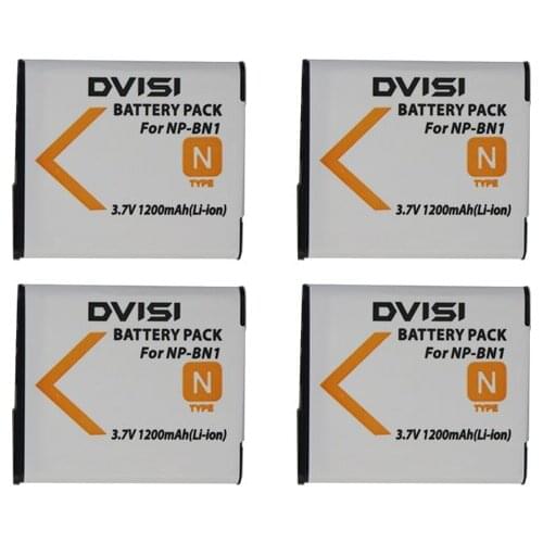 4Pcs/lot 1.2Ah NP-BN1 NP BN1 camera Battery for SONY DSC-W390 DSC-W380 DSC-W370 DSC-W350 TX9 T99 WX5 TX7 TX5 W320 W360 QX100