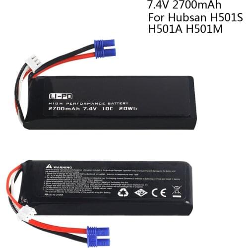 2PCS battery for Hubsan H501S H501A H501M X4 RC Quadcopter Spare Parts 7.4V 2700mAh 3S li-po Battery for RC Quadcopter Part