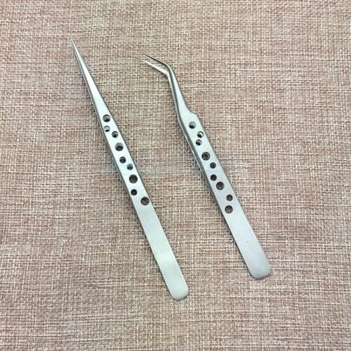 10pcs Stainless Steel Antistatic Tweezers Antiskid Ultra-precision Straight-head Tweezers Model Special Tool for Building Model