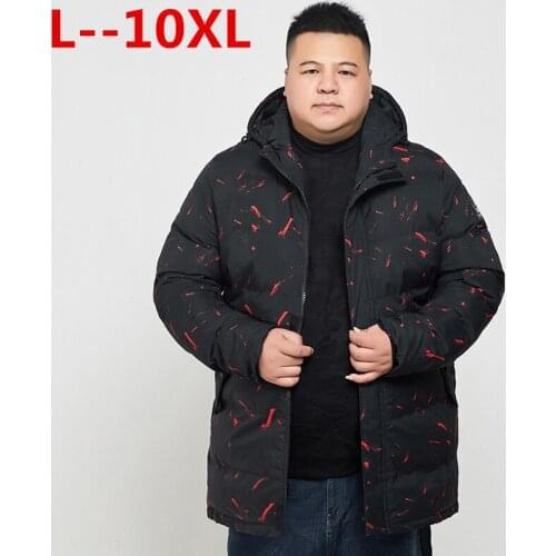 Plus size 10XL 8XL 6XL Mens Winter Jackets Chest Exquisite Pocket Simple Hem Practical Windproof Zipper High Quality Parka