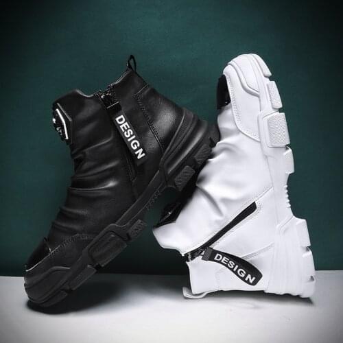 New Handmade Ankle Boots for Young Men Leather Fashion Snow Boots Super Quality Men Brand Designer Shoes Pleated Zipper Boot