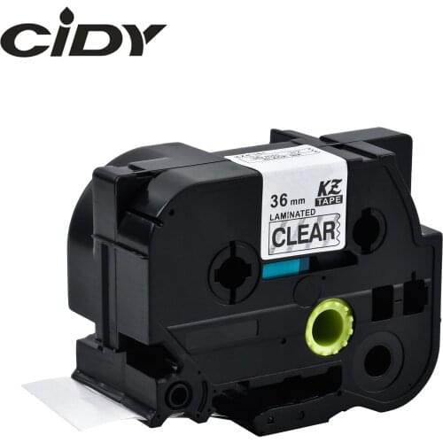 CIDY 15pcs of TZe-161 TZE161 TZE 161 TZ-161 TZ161 36mm*8m Black on Clear label tapes for brother p touch