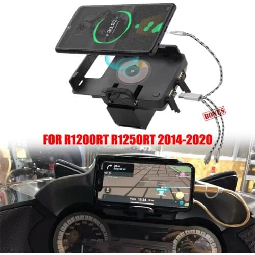 For BMW R1200RT R1250RT Wireless Charging Navigation bracket GPS Navigator USB charger Phone Navigation holder 1200RT 2014-2020