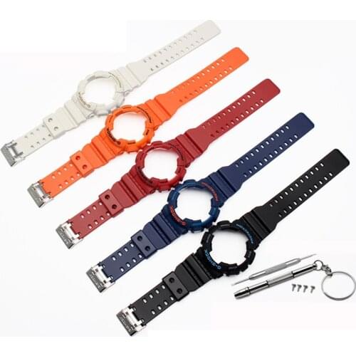 For Casio GA-110 GA100 GD-120 Silicone Band High Quality Rubber Watchband with Watch Case Rubber Watch Strap Casio Watch Serise
