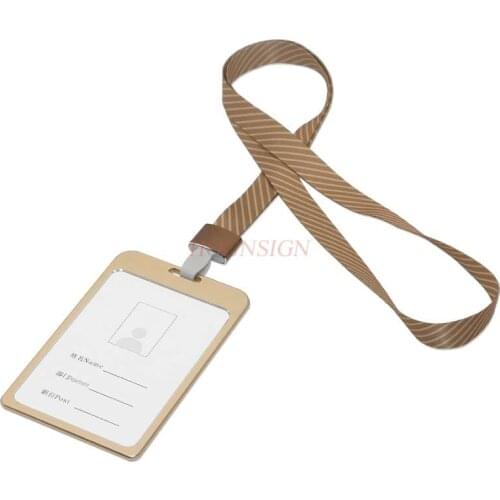 Id card listing Aluminum alloy card holder badge permit badge exhibition card factory tag lanyard company work tag
