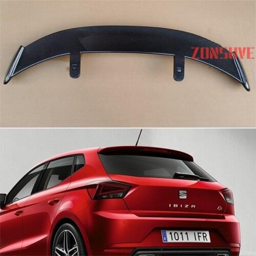 Use For 2018-2020 Seat Ibiza ABS Plastic Carbon Fiber Look Hatchback SUV Roof Rear Wing Body Kit Accessories