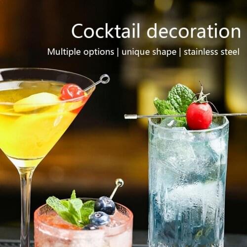 Cocktail Stick Steel Fruit Stick Bar Tool Drink Stirrer Selected Party Wedding Martini Accessories W3P6
