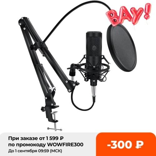 Condenser Microphone for PC Computer Professional Microphone With Stand XLR Mic Recording Chating Studio Microfone