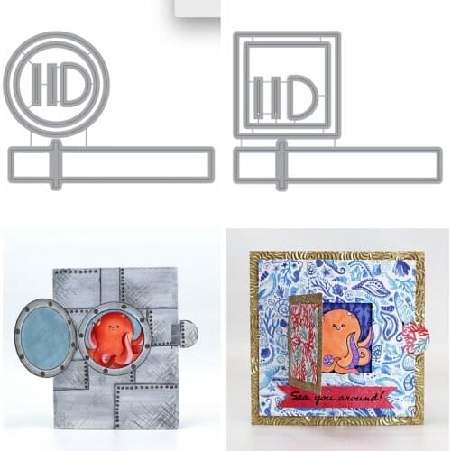 Square Circle Pull Pop-up Frame Metal Cutting Dies Stencils for DIY Scrapbooking Album Decorative Embossing Card Crafts Die Cut