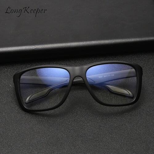 Longkeeper 2020 New Fashion Anti Blue Light Glasses Men Black Big Spectacle Frame Computer Glasses Frame for Women