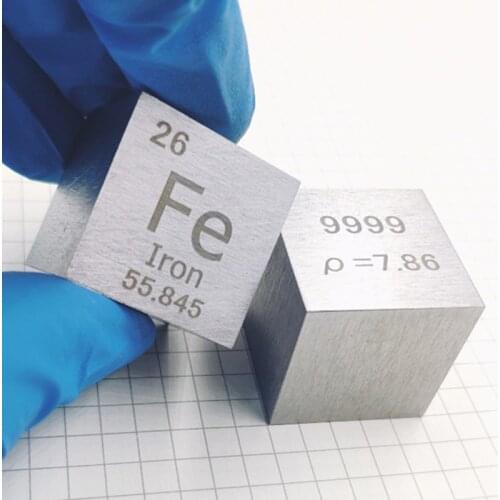 Iron Ferrum Metal Cube Fe ≥ 99.99% Element Collection Side Length 10 mm 1 inch 2.54cm Specular Ordinary Suiface