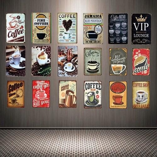 [ Mike86 ] Menu Coffee Shop Black Cafe Vip Tin Sign Custom Poster Personality Classic Metal Painting Decor Art ZZ-05