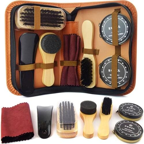 Shoe Care Kit for Shoes Polish Travel Size Shoe Cleaning Tools Leather Shoe Shine Kit Cleaning Kit Shoe Brush Rollers Brush