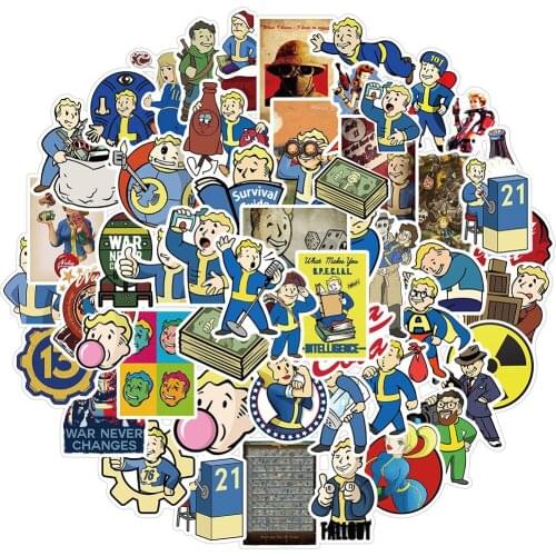 10/30/50PCS Game Fallout Graffiti Stickers Car Skateboard Laptop Guitar Travel Luggage Waterproof Decal Kid Toy Cartoon Sticker