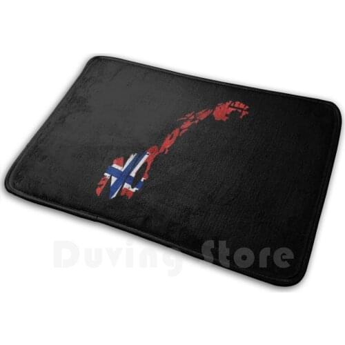 Norway Typographic Map Flag Mat Rug Carpet Anti-Slip Floor Mats Bedroom Norway Norge Norwegian Map Flag Typography Typo Love